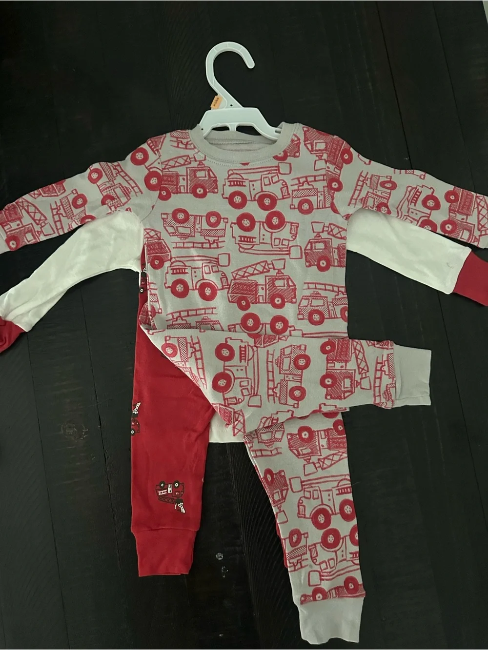 Carter's White & Red Fire Truck Pajama Set